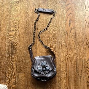 Free People Brown and Black Leather Crossbody